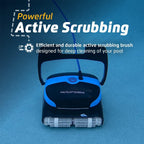 Wi-Fi Automatic Robotic Pool Vacuum Cleaner, Always Cleaning, Never Charging, with Wall Climbing Scrubber Brush, Ideal for In-Ground Pools up to 50 FT in Length