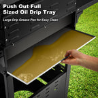 Upgraded 4 Burner BBQ Propane Gas Grill with Cast Iron Grates & Side Stove, 44,000 BTU Stainless Steel Burner Barbecue Grill for Patio, Camping, Outdoor Cooking.