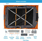 Straight Wall Cabin Tents | 10 Person / 11 Person / 12 Person Large Multi Room Family Tents for Car Camping & Outdoor Adventures
