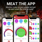 Smart Meat Thermometer with Bluetooth | 165ft Wireless Range | for The Oven, Grill, Kitchen, BBQ, Smoker, Rotisserie