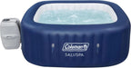 4 to 6 Person Inflatable Hot Tub Square Portable Outdoor Spa with 114 Soothing AirJets and Insulated Cover.