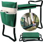 Garden Cart Outdoor Rolling Garden Workseat with Wheels, Heavy Duty Garden Tool Cart with Extendable Handle and Storage for Seniors Yard Gardening Work