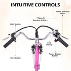 Electric Tricycle for Adults, 7 Speeds Folding Electric Trike, 24 Inch 3 Wheel Motorized Bicycle w/ 36V 10Ah Removable Battery, E Trikes with Large Basket, 330 Loading Capacity, 250W Motor, Pink