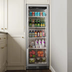 22" Wide 10.1 Cu. Ft. Commercial Beverage Merchandiser – Stainless Steel, Temp Alarm, Reversible Door