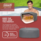 4 to 6 Person Inflatable Hot Tub Square Portable Outdoor Spa with 114 Soothing AirJets and Insulated Cover.