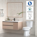 21Toilet, Elongated Toilets for Bathrooms, Two-Piece Toilet with Soft Close Seat, 1.28 Siphonic Flush Toilet with Universal Height ADA Cotton White