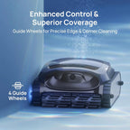 Cordless Robotic Pool Vacuum Cleaner, Smart Surface Parking, Double-Pass Waterline Scrubbing, Cleans Floor, Walls, and Waterline, Above & In-Ground Pools up to 3,230 sq.ft - Blue
