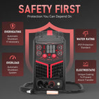 135Amp MIG Welder,110V Flux Core Welder Flux Core MIG/Lift TIG/Stick 3-in-1 Large LED Digital Display Welding Machine IGBT Inverter Welder FLUX-135PRO