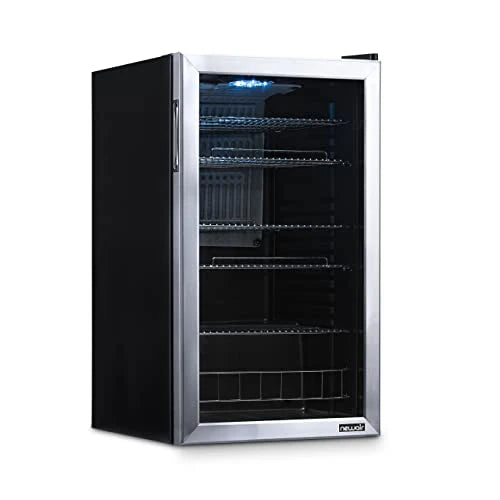 Beverage Refrigerator Cooler | 126 Cans Free Standing with Right Hinge Glass Door