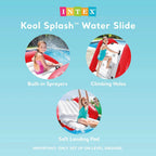 Inflatable Water Slide Swimming Pool Play Center with Built in Sprayers for Kids and Adults, Ages 6 and Up, Blue