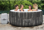 Large Round 2 to 4 Person Inflatable Hot Tub Portable Outdoor Spa with 120 AirJets and EnergySense Cover, Grey