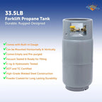 Steel Forklift Propane Tank Cylinder with Built-in Gauge, Gray.