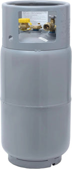 Steel Forklift Propane Tank Cylinder with Built-in Gauge, Gray.