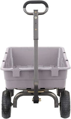 Heavy Duty Poly Utility Dump Wagon Garden Cart w/Pneumatic Tires, 6 Cu Ft - 1200 lb Capacity Outdoor Wheelbarrow for Yard, Landscaping & Gardening, Lawn Tractor or ATV Towable-Gorilla Carts