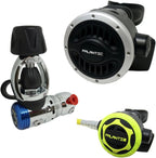 Yoke Regulator & Octopus Combo for Scuba Diving | High-Performance Over-Balanced Regulator, Silicone Mouthpiece, 27" Hose, Large Purge Button, 36" Yellow Octopus Hose