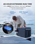Car Refrigerator, 40 Qt(38L) Portable Refrigerator, Electric Cooler with Ice Maker, Dual Zone WIFI APP Control(-13℃~50℃), 12/24V DC/AC For Camping, Travel, Fishing, Outdoor, Truck