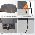 Straight Wall Cabin Tents | 10 Person / 11 Person / 12 Person Large Multi Room Family Tents for Car Camping & Outdoor Adventures