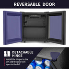 Beverage Refrigerator Cooler - 126 Can Mini Fridge with Glass Door for Soda Beer or Wine, Beverage Cooler for Home, Office, Bar with Adjustable Removable Shelves, Silver