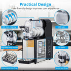 Commercial Slushie Machine 3L Stainless Steel Self-Cleaning Slushy Maker for Frozen Drinks,Snow Melting Ideal for Home,Coffee Shop,Restaurant
