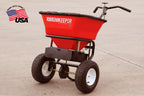 Multi-Purpose Walk Behind Push Spreader, 100 Pound Capacity, Multi Use Tool for Grass Seed, Salt, De-Icer, Fertilizer and Seeds