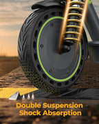 Electric Scooter - 8.5" Solid Tires, 350W Motor, Up to 19 MPH and 21-23 Miles Long-Range Portable Foldable Commuting Scooter for Adults with Double Braking System and App