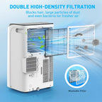 Portable Air Conditioner Cools Up to 700 Sq.Ft, 3-IN-1 Energy Efficient Portable AC Unit with Remote Control & Installation Kits for Large Room, Campervan, Office, Temporary Space