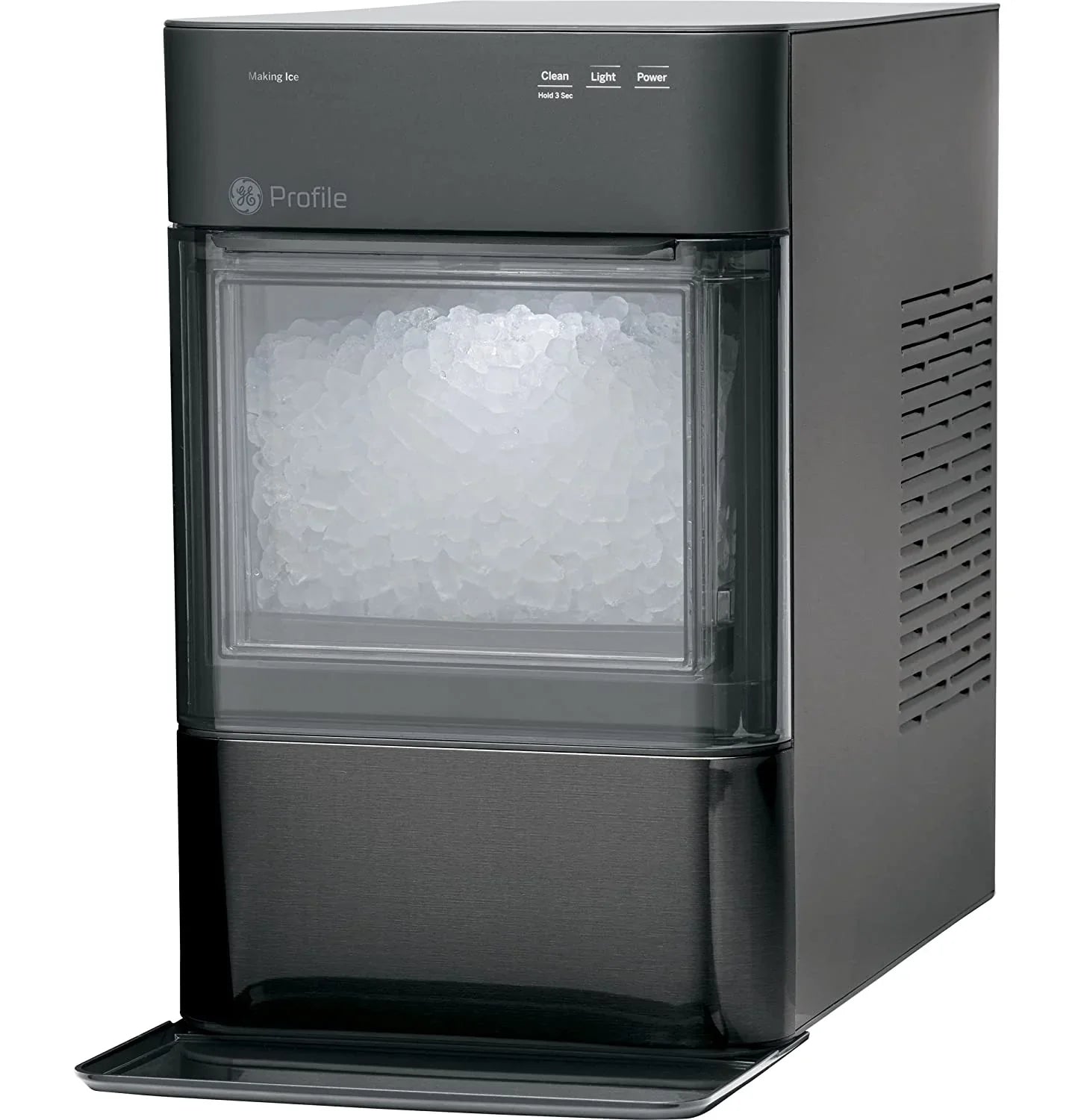 Countertop Nugget Ice Maker | Ice Machine with WiFi Connectivity | Smart Home Kitchen Essentials | Black Stainless