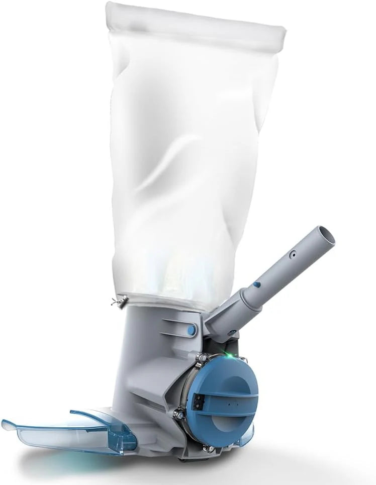 Rechargeable Cordless Pool Leaf Vacuum, 30GPM Strong Suction, 75 min Runtime, XL Heavy Duty Filter Bag, Leaves and Debris Removal, for Above Ground Pool and Inground Pools.