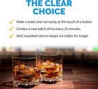 Clear Ice Cube Maker Machine 40 lbs. of Ice in 24 Hours, Portable Design in Stainless Steel