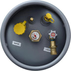 Steel Forklift Propane Tank Cylinder with Built-in Gauge, Gray.