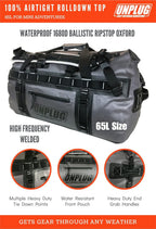 Ultimate Adventure Bag -1680D Heavy Duty Waterproof Travel Duffel Bags for Camping, Motorcycle Dry Bag, Waterproof Bags for Boating, Waterproof Duffle Backpack,Tactical Duffle Bag