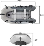 Inflatable Boat | Yacht Dinghy Tender Raft | Multi Person Fishing Boat | Aluminum Floor Oars | Fishing Rod Holders | Heavy-Duty PVC | 2024 Model |