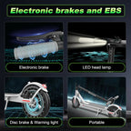 Electric Scooter - 8.5" Solid Tires, 350W Motor, Up to 19 MPH and 21-23 Miles Long-Range Portable Foldable Commuting Scooter for Adults with Double Braking System and App