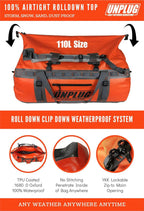 Ultimate Adventure Bag -1680D Heavy Duty Waterproof Travel Duffel Bags for Camping, Motorcycle Dry Bag, Waterproof Bags for Boating, Waterproof Duffle Backpack,Tactical Duffle Bag