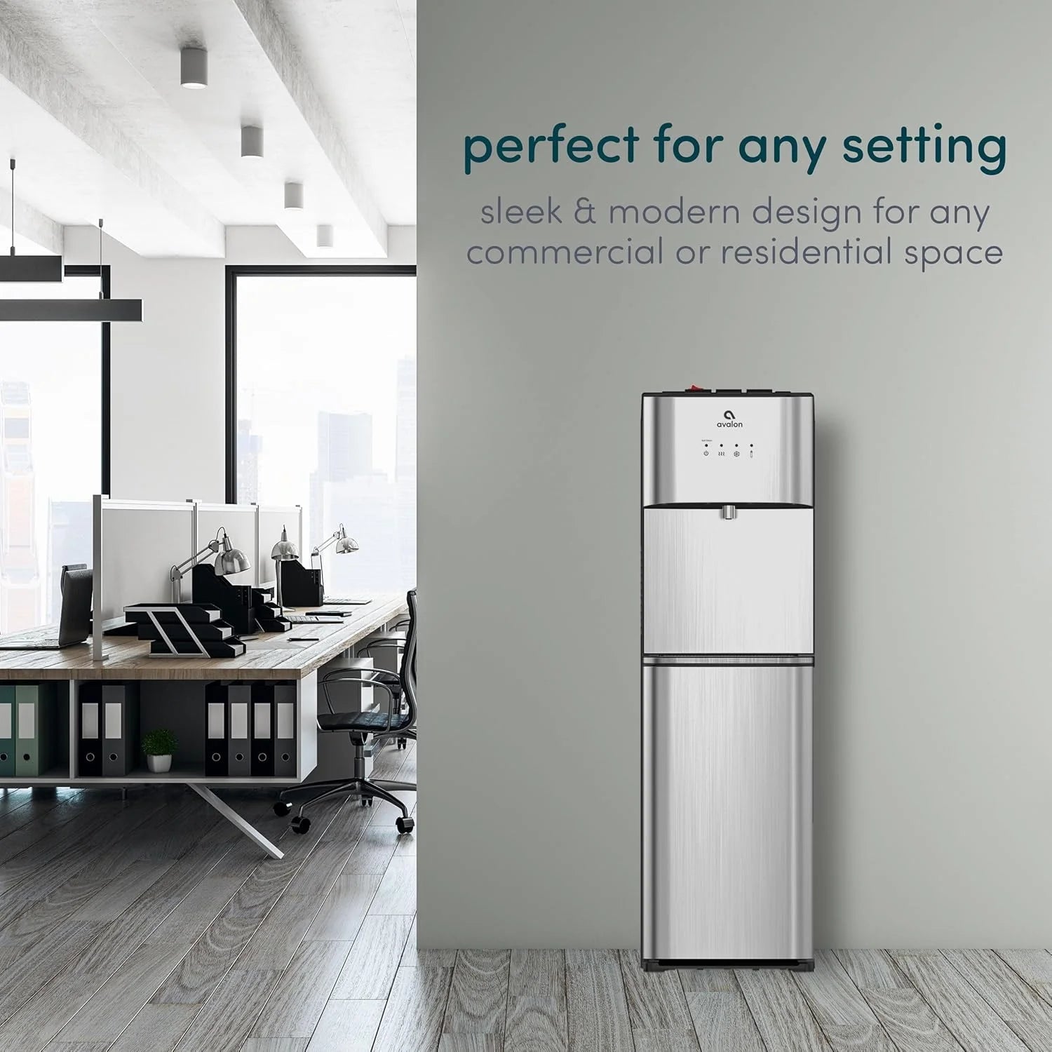 Limited Edition Self Cleaning Water Cooler Water Dispenser - 3 Temperature Settings - Hot, Cold & Room Water, Durable Stainless Steel Construction, Bottom Loading .