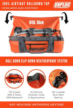 Ultimate Adventure Bag -1680D Heavy Duty Waterproof Travel Duffel Bags for Camping, Motorcycle Dry Bag, Waterproof Bags for Boating, Waterproof Duffle Backpack,Tactical Duffle Bag