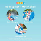 Inflatable Water Slide Swimming Pool Play Center with Built in Sprayers for Kids and Adults, Ages 6 and Up, Blue