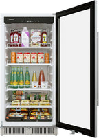 22" Wide 10.1 Cu. Ft. Commercial Beverage Merchandiser – Stainless Steel, Temp Alarm, Reversible Door