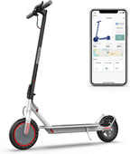 Electric Scooter - 8.5" Solid Tires, 350W Motor, Up to 19 MPH and 21-23 Miles Long-Range Portable Foldable Commuting Scooter for Adults with Double Braking System and App