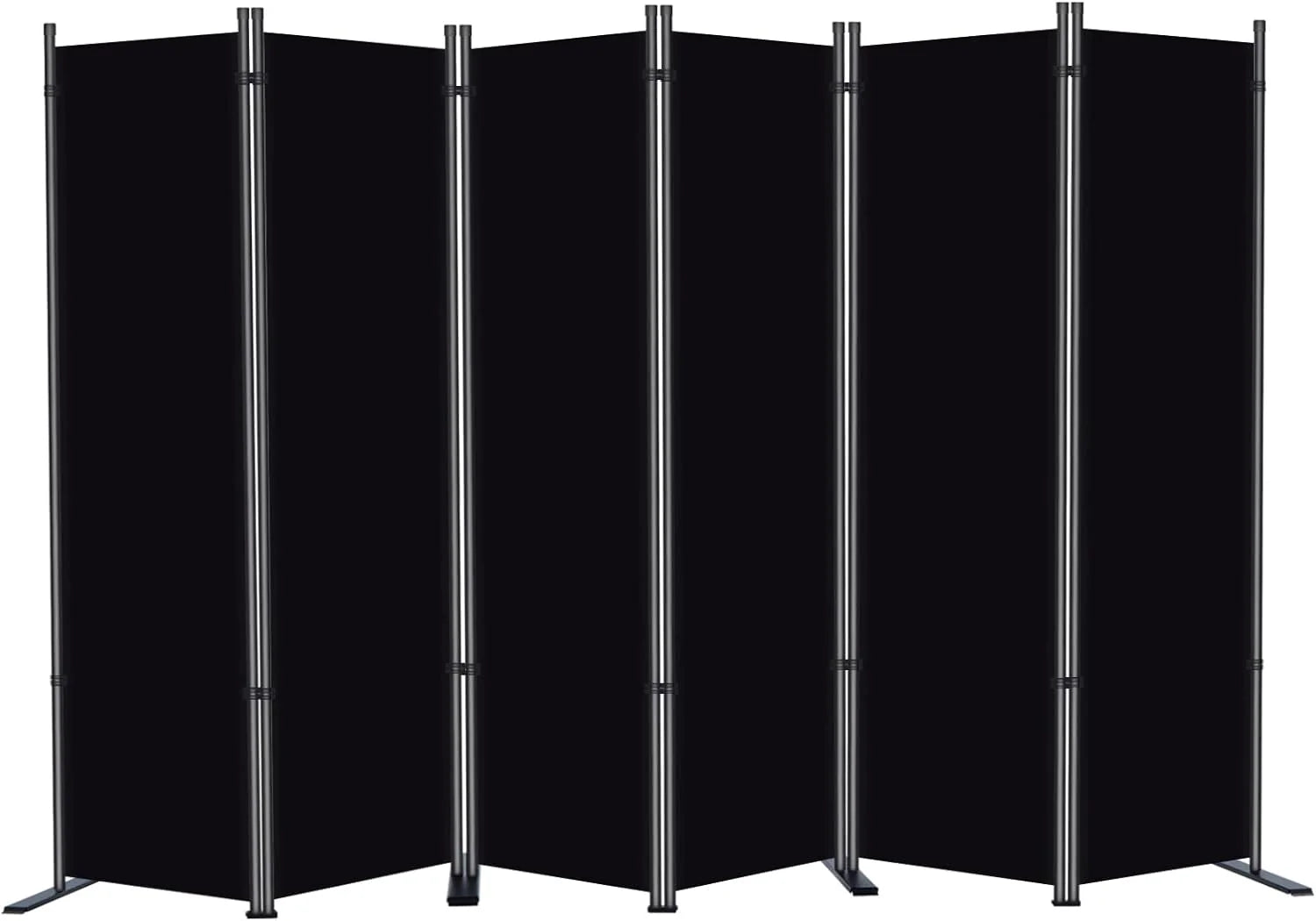 3 Panel Privacy Screen, 6 Ft Tall Folding Privacy Screen Room Dividers, Freestanding Room Partition Wall Dividers, 102''W x 20''D x 71''H, Black