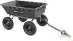 Heavy Duty Poly Utility Dump Wagon Garden Cart w/Pneumatic Tires, 6 Cu Ft - 1200 lb Capacity Outdoor Wheelbarrow for Yard, Landscaping & Gardening, Lawn Tractor or ATV Towable-Gorilla Carts