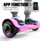 6.5 Inch with Flashed Wheel Smart Self Balanceing Scooter with Music Speaker App-Enabled Hoverboard.