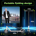 Electric Scooter - 8.5" Solid Tires, 350W Motor, Up to 19 MPH and 21-23 Miles Long-Range Portable Foldable Commuting Scooter for Adults with Double Braking System and App