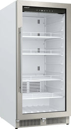 22" Wide 10.1 Cu. Ft. Commercial Beverage Merchandiser – Stainless Steel, Temp Alarm, Reversible Door