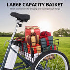 Electric Tricycle for Adults, 7 Speeds Folding Electric Trike, 24 Inch 3 Wheel Motorized Bicycle w/ 36V 10Ah Removable Battery, E Trikes with Large Basket, 330 Loading Capacity, 250W Motor, Gray