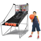 Foldable Indoor Basketball Arcade Game with 4 Balls Electronic Double Shot LED Scoring System for Kids Adults