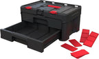 Modular Tools Organizer for Garage Storage and DIY, 3 Piece Resin Rolling Tool Box System for Small Parts