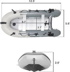 Inflatable Boat | Yacht Dinghy Tender Raft | Multi Person Fishing Boat | Aluminum Floor Oars | Fishing Rod Holders | Heavy-Duty PVC | 2024 Model |