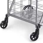 Shopping Cart with Wheels, Metal Grocery Cart with Wheels, Shopping Carts For Groceries