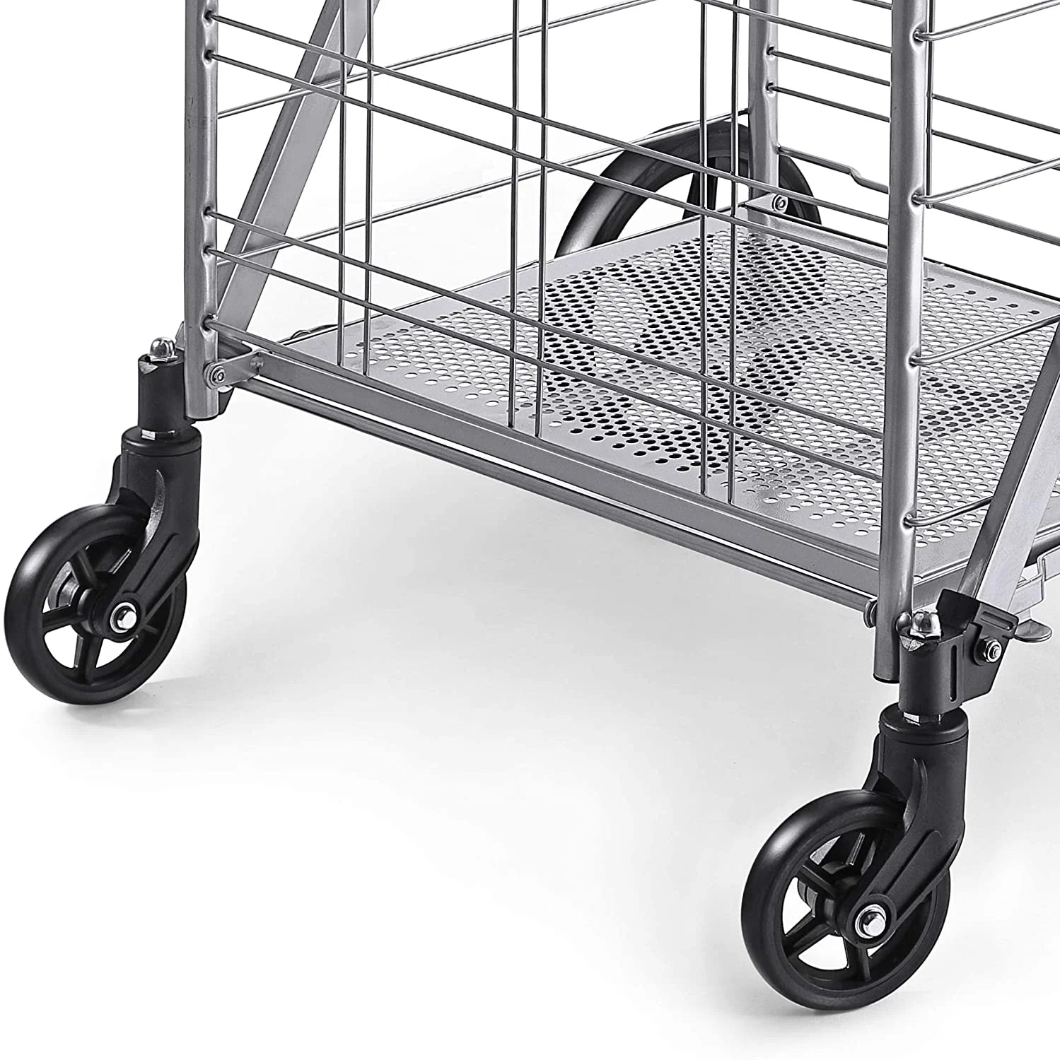 Shopping Cart with Wheels, Metal Grocery Cart with Wheels, Shopping Carts For Groceries